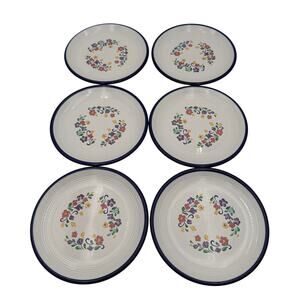 Vintage Salad Plates in Spectrum Floral by Japan 7.75" Set of 6